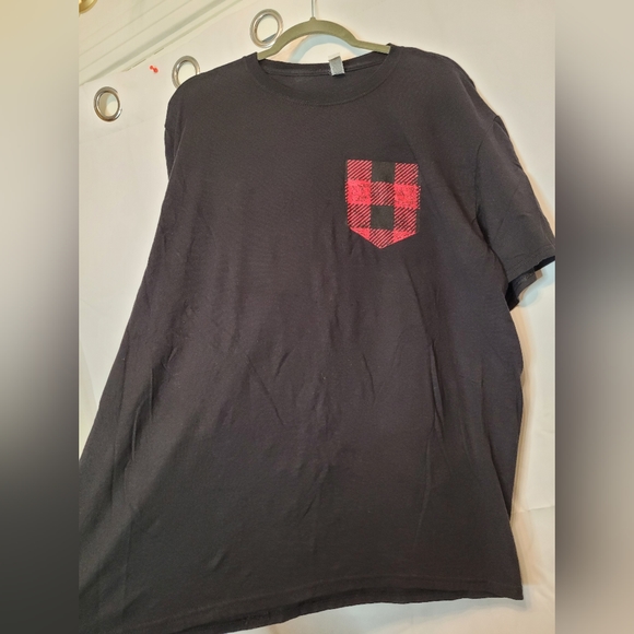 XL plaid pocket tee black - Picture 2 of 6